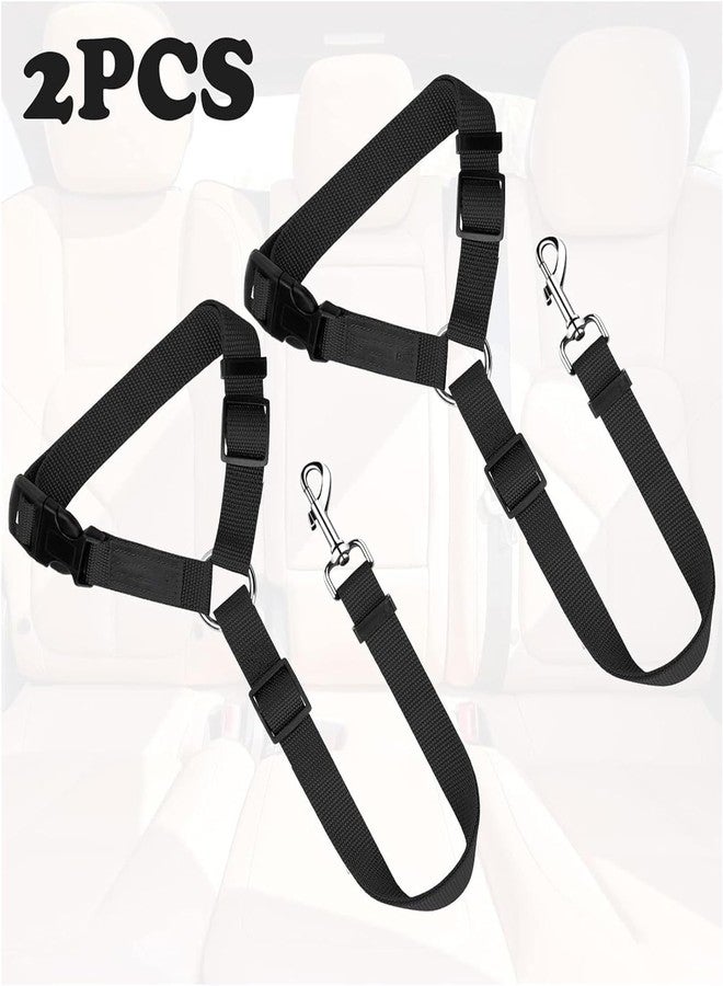MIXEN Dog Cat Safety Seat Belt Strap Car Headrest Restraint Adjustable Nylon Fabric Dog Restraints Vehicle Seatbelts Harness,Durable, 360 Degree Swivel Attach Won't Twist, Reflective, Easy to Use - Image 2